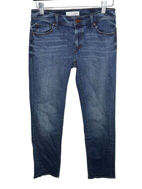 LOFT Modern Straight Jeans Women’s 2 Dark Wash Mid Rise Stretch